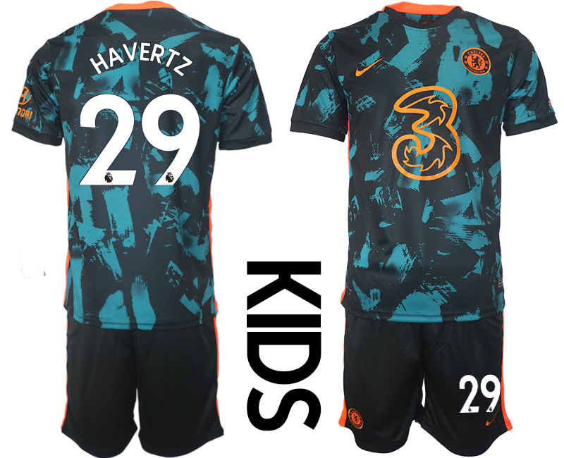 Youth 2021-2022 Club Chelsea FC away black #29 Soccer Jersey->youth soccer jersey->Youth Jersey